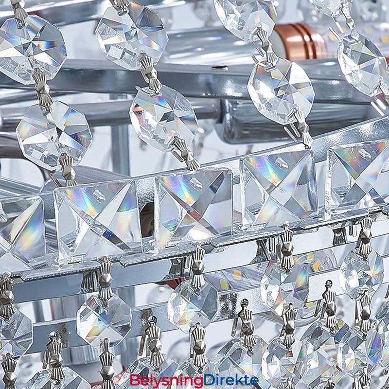 Retro Krystalllysekrone Amerikansk Luksuriøs Krystalltaklampe Med 18 Lys