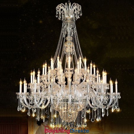 Europeisk Krystalllysekrone Krystalldekorasjonstaklampe Med 65 Lys