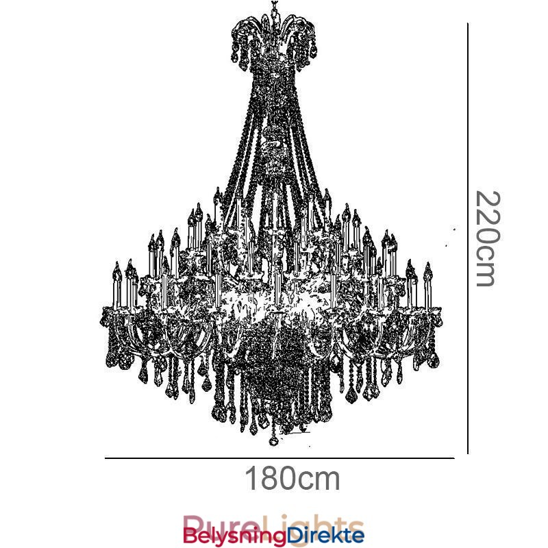 Europeisk Krystalllysekrone Krystalldekorasjonstaklampe Med 65 Lys