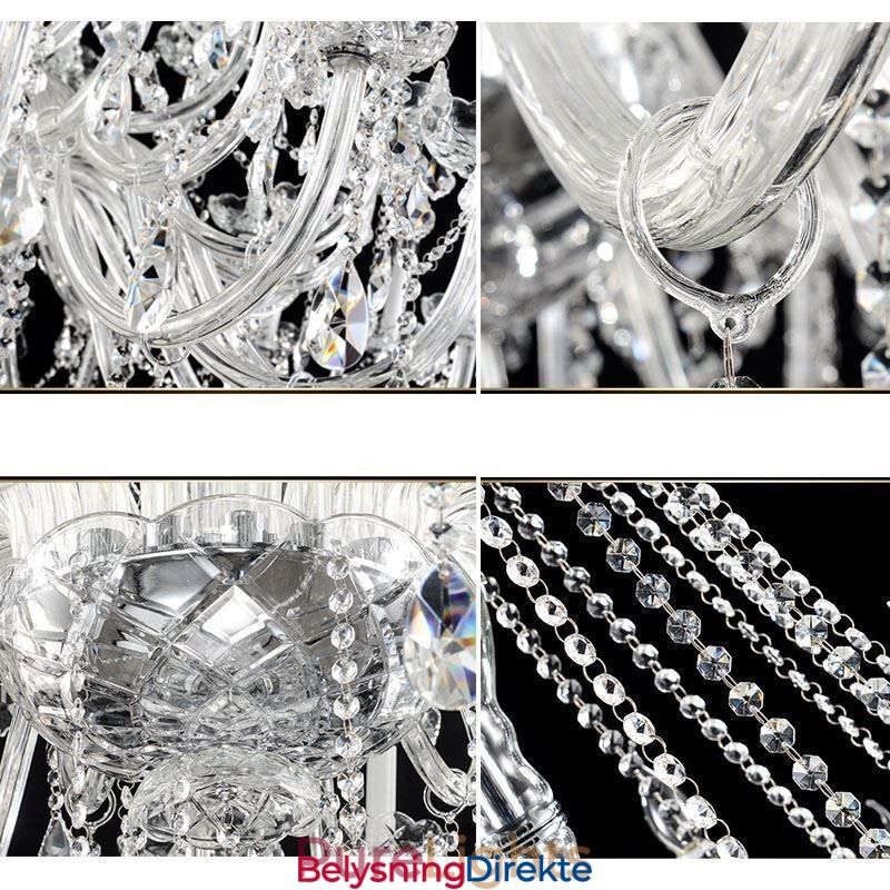 Europeisk Krystalllysekrone Krystalldekorasjonstaklampe Med 65 Lys