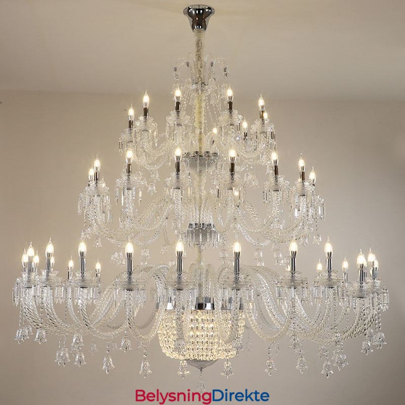 Europeisk Krystalllysekrone Dekorasjonstaklampe Med 50 Lys