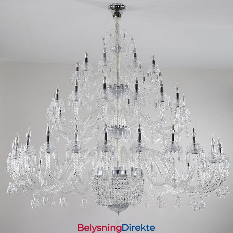 Europeisk Krystalllysekrone Dekorasjonstaklampe Med 50 Lys
