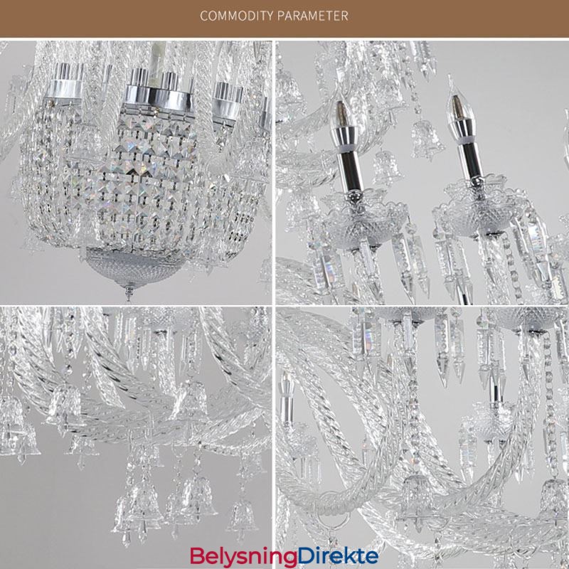 Europeisk Krystalllysekrone Dekorasjonstaklampe Med 50 Lys