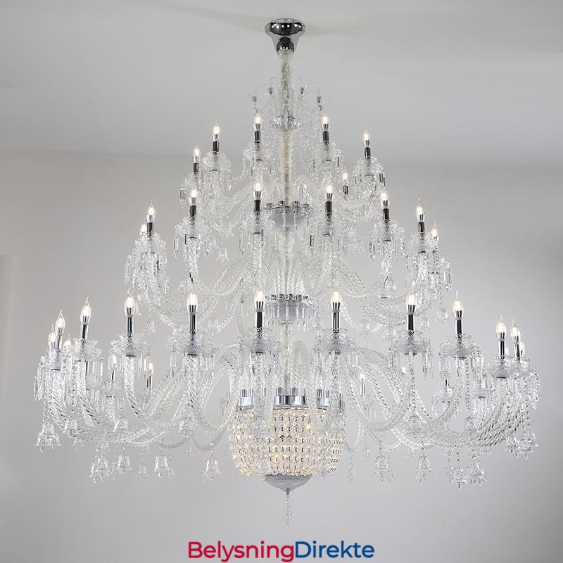 Europeisk Krystalllysekrone Dekorasjonstaklampe Med 50 Lys