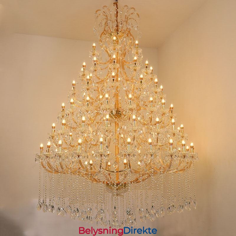 Luksuriøs Krystalllysekrone-Dekorasjonstaklampe Med 96 Lys