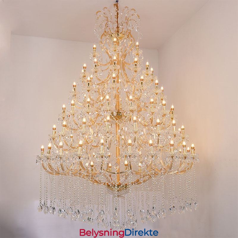 Luksuriøs Krystalllysekrone-Dekorasjonstaklampe Med 96 Lys