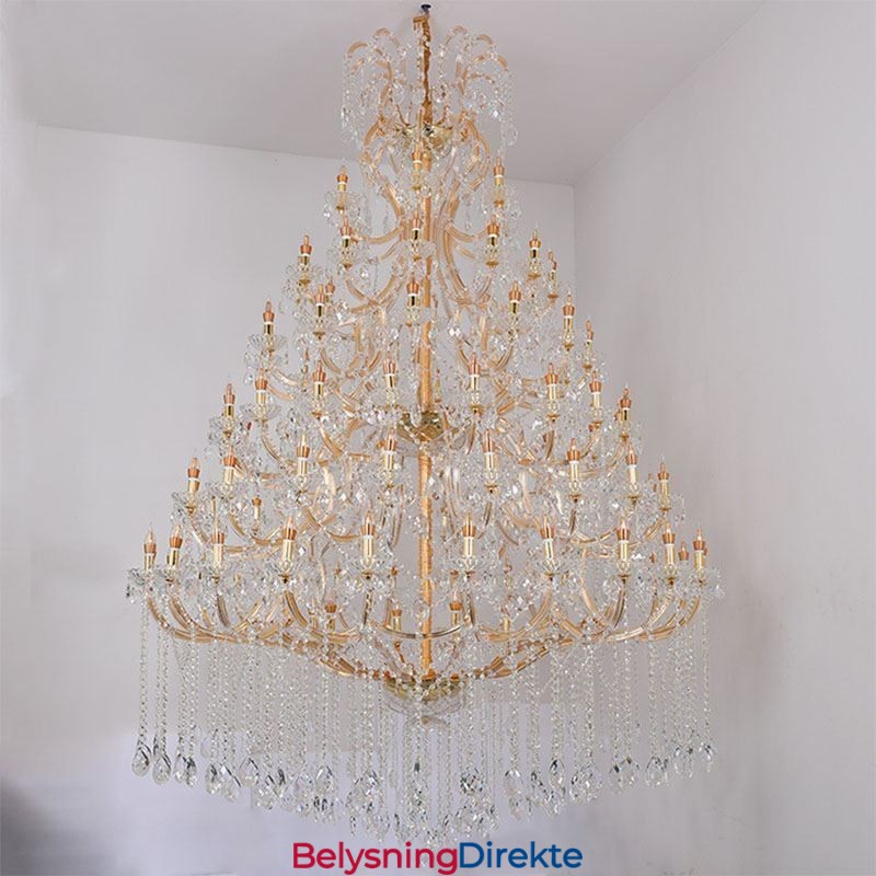 Luksuriøs Krystalllysekrone-Dekorasjonstaklampe Med 96 Lys