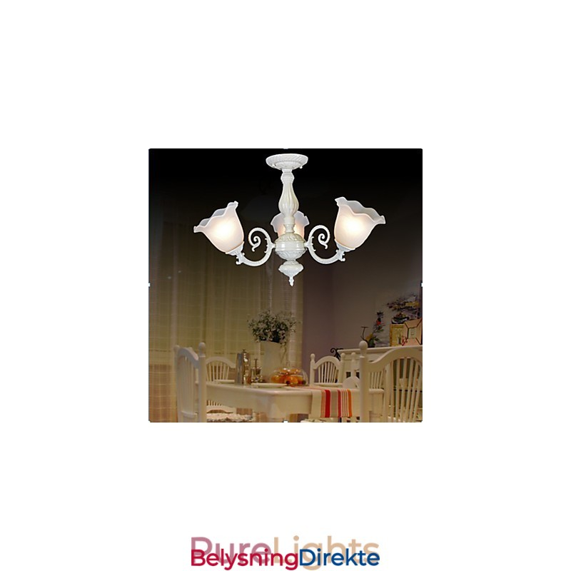 Innfelt Montering Med Tre Lys, Hvit, Europeisk, Retro, Klassisk