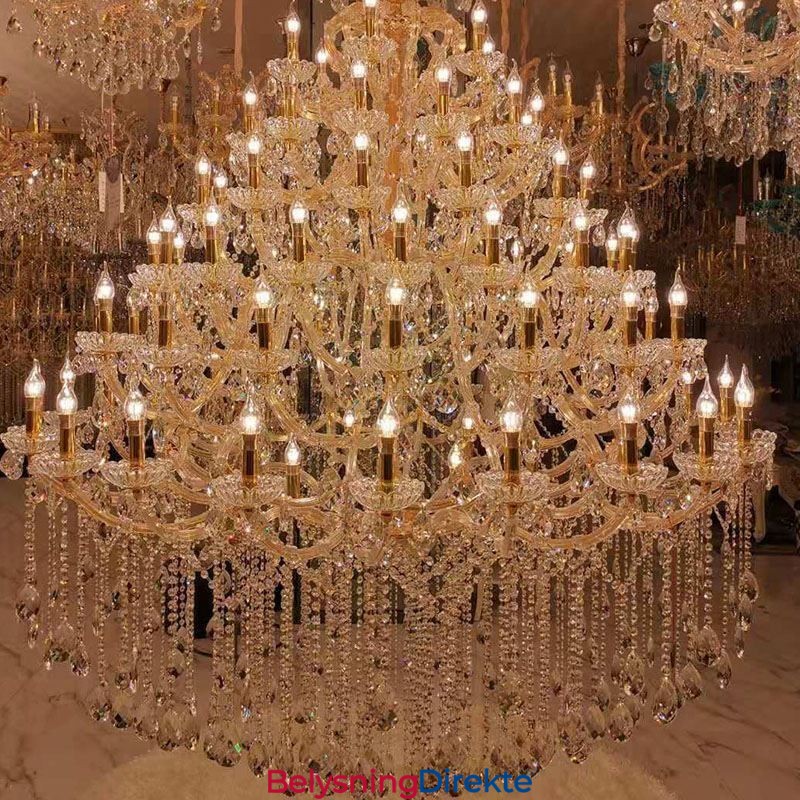 Luksuriøs Krystalllysekrone-Dekorasjonstaklampe Med 96 Lys