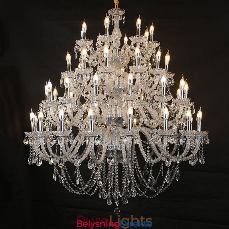 Europeisk Krystalllysekrone I Taklampe Med 53 Lys