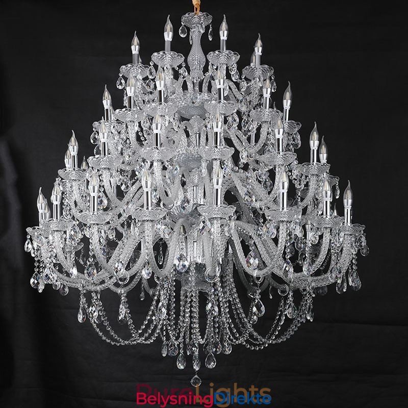 Europeisk Krystalllysekrone I Taklampe Med 53 Lys