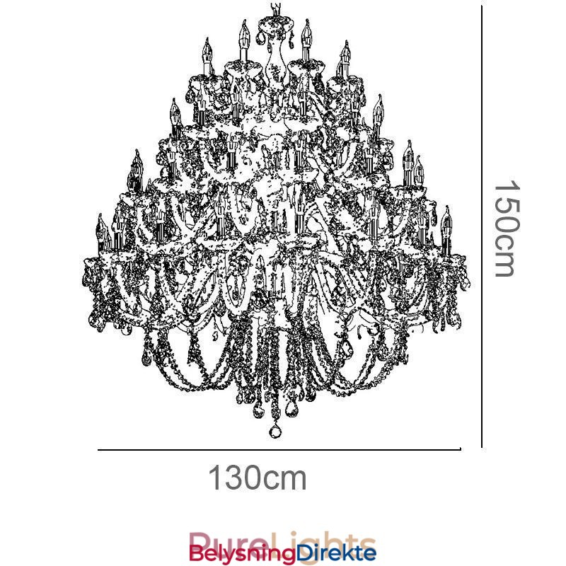 Europeisk Krystalllysekrone I Taklampe Med 53 Lys