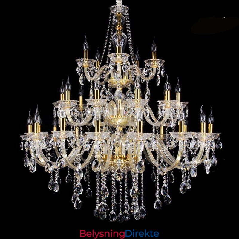 Luksuriøs Krystalllysekrone-Dekorasjonstaklampe Med 32 Lys