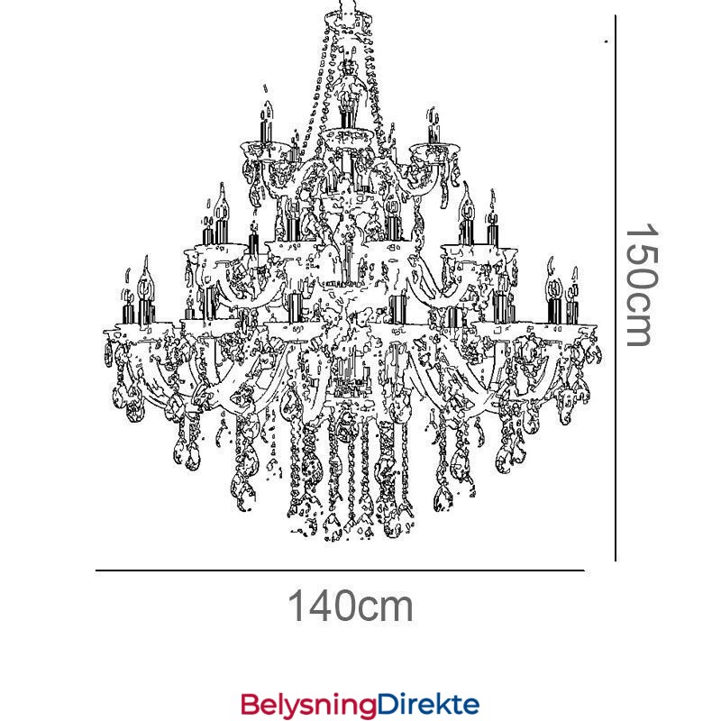 Luksuriøs Krystalllysekrone-Dekorasjonstaklampe Med 32 Lys