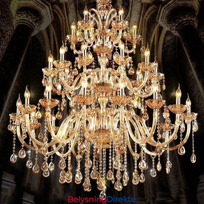 Europeisk Krystalllysekrone Luksuriøs Taklampe Med 30 Lys