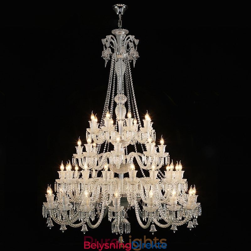 Europeisk Krystalllysekrone I Taklampe Med 48 Lys