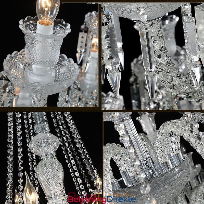 Europeisk Krystalllysekrone I Taklampe Med 48 Lys