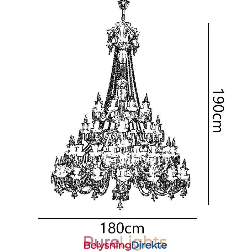 Europeisk Krystalllysekrone I Taklampe Med 48 Lys