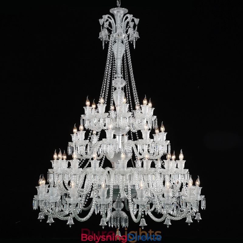 Europeisk Krystalllysekrone I Taklampe Med 48 Lys