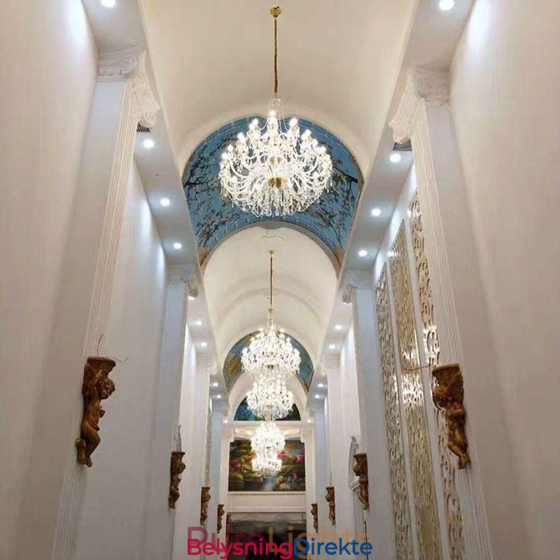 Europeisk Krystalllysekrone Med 32 Lys Luksuriøs Dekorasjonstaklampe