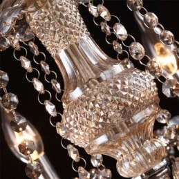 Krystalllysekrone I Konjakkfarget Taklampe Med 35 Lys