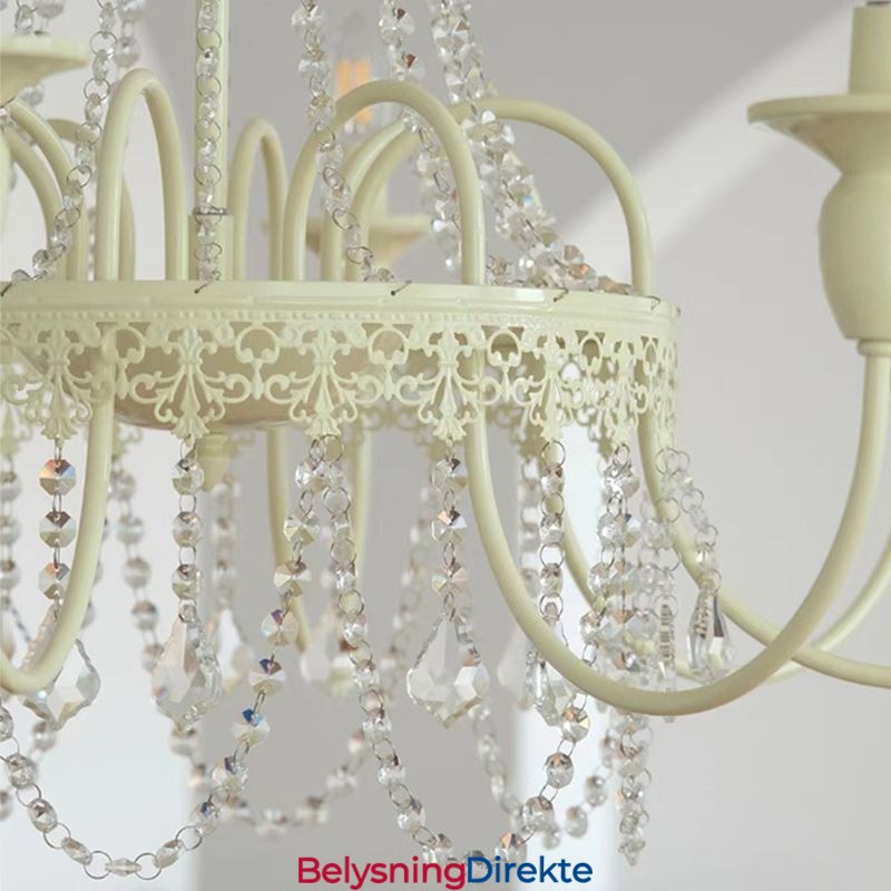 Nordisk Krystalllysekrone Malt Håndverkskrem Taklampe