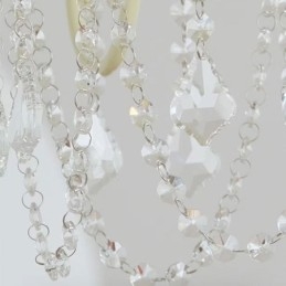 Nordisk Krystalllysekrone Malt Håndverkskrem Taklampe