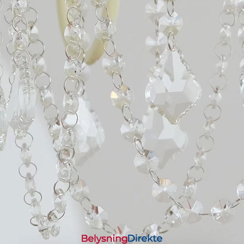 Nordisk Krystalllysekrone Malt Håndverkskrem Taklampe