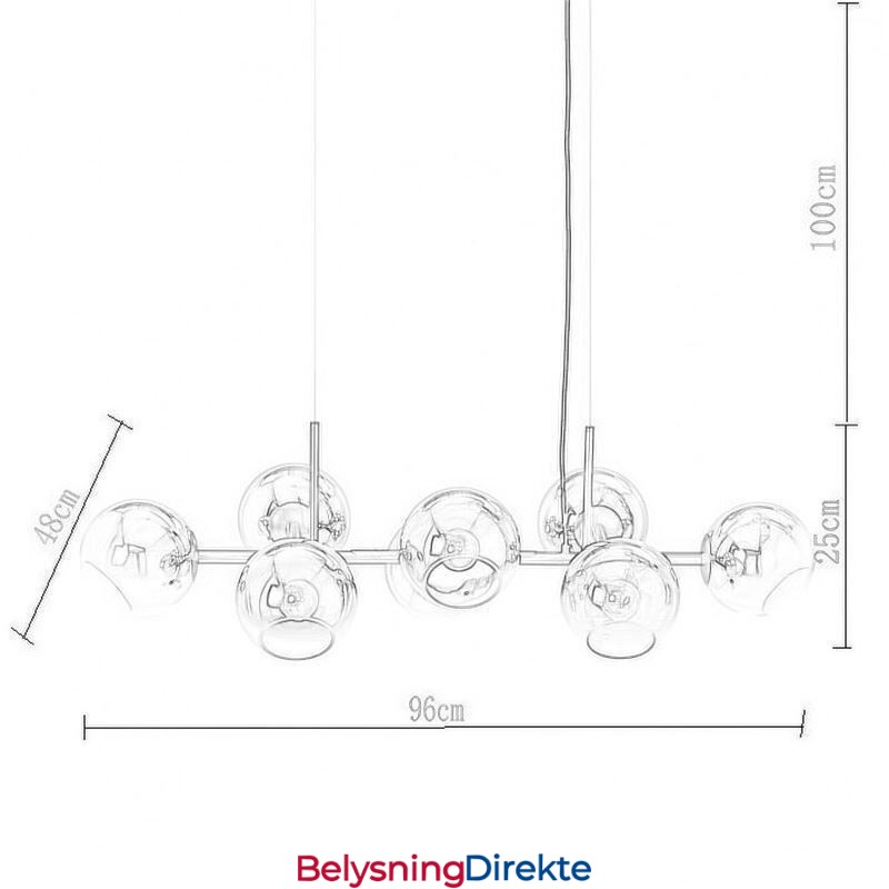 Moderne Magic Bean-Pendellampe, Enkel Med 8 Lys