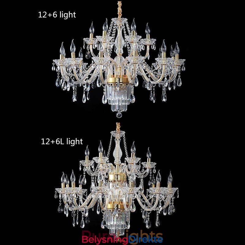 Stor Krystalllysekrone Europeisk Klassisk Anhengslampe