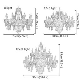 Stor Krystalllysekrone Europeisk Klassisk Anhengslampe