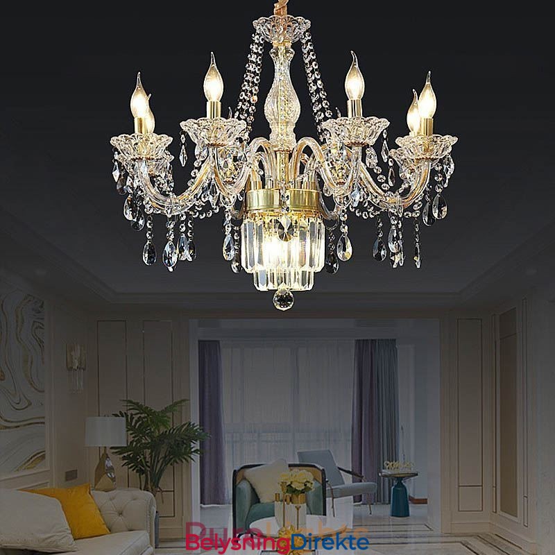 Stor Krystalllysekrone Europeisk Klassisk Anhengslampe