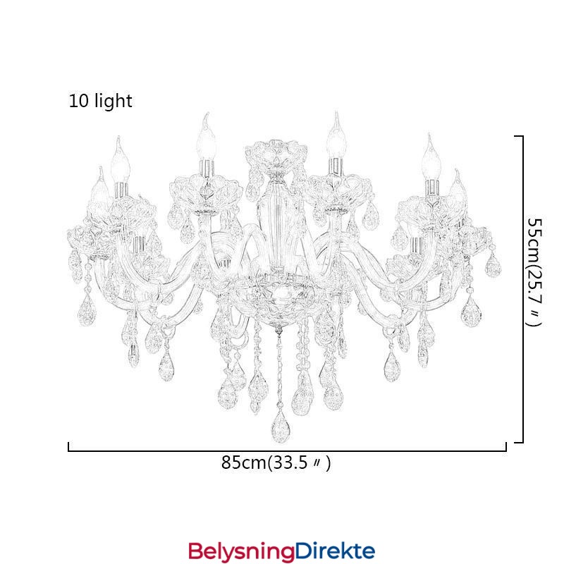 Elegant Krystalllysekrone I Europeisk Stil Med Glassanhengslampe
