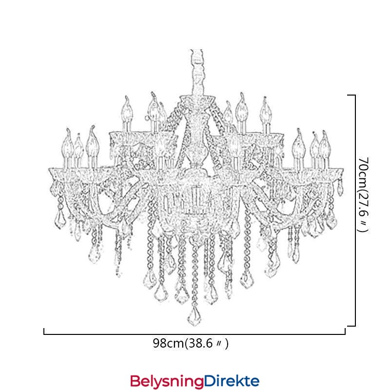Europeisk Krystalllysekrone Luksuriøst Anheng Lyseblått Anheng