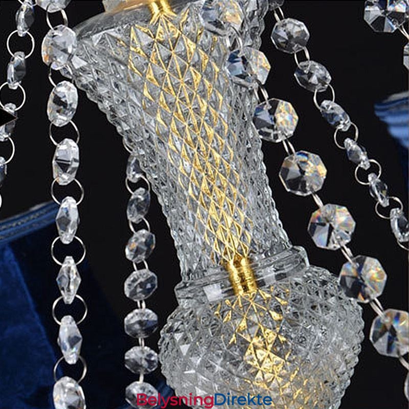 Europeisk Krystalllysekrone Luksuriøst Anheng Lyseblått Anheng