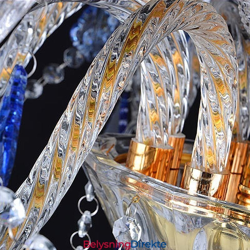 Europeisk Krystalllysekrone Luksuriøst Anheng Lyseblått Anheng