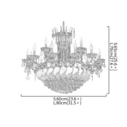 Stor Luksuriøs Krystalllysekrone I Europeisk Gullfarget Taklampe