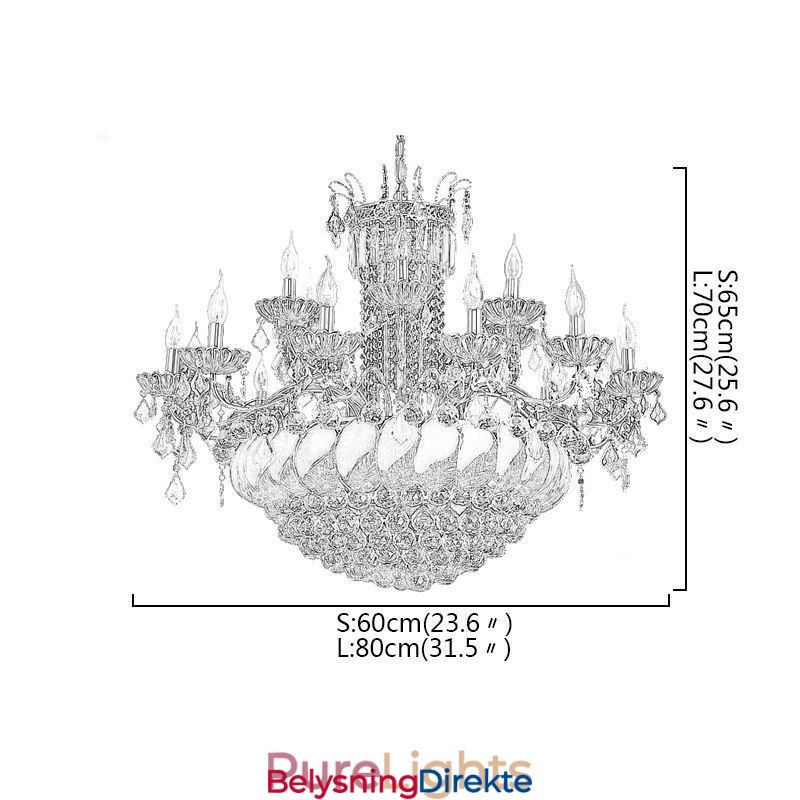 Stor Luksuriøs Krystalllysekrone I Europeisk Gullfarget Taklampe