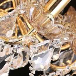 Stor Luksuriøs Krystalllysekrone I Europeisk Gullfarget Taklampe