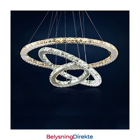 Pendellamper I Ravfarget Og Klar K9 Krystalllysekrone Med 3 Ringer