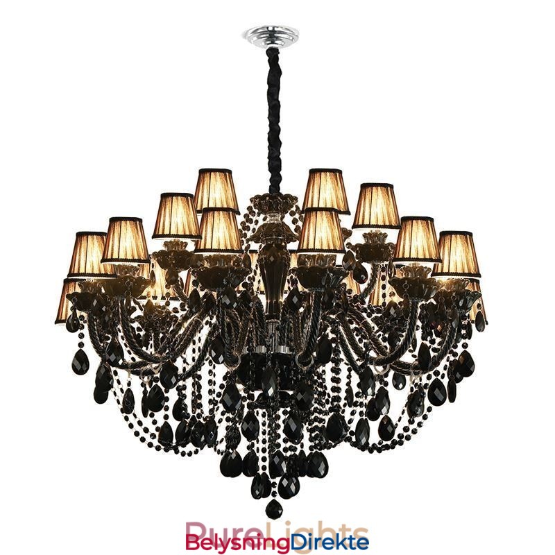 Luksuriøs Europeisk Stil Krystalllysekrone Svart Anhengslampe