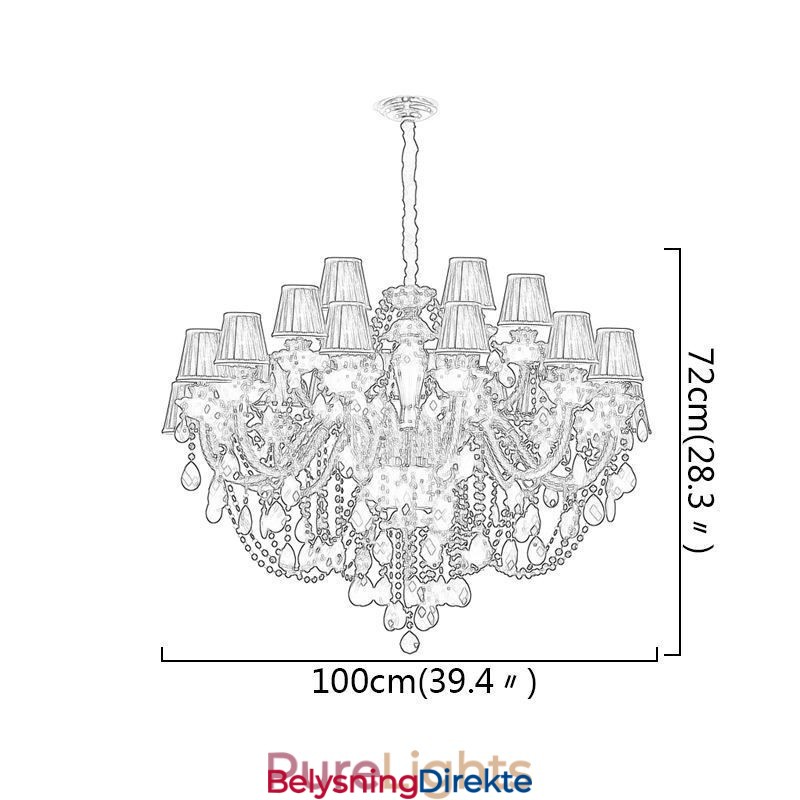 Luksuriøs Europeisk Stil Krystalllysekrone Svart Anhengslampe
