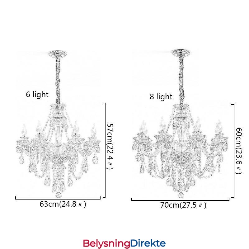 Krystalllysekrone I Konjakkfarget Taklampe I Luksuriøs Europeisk Stil