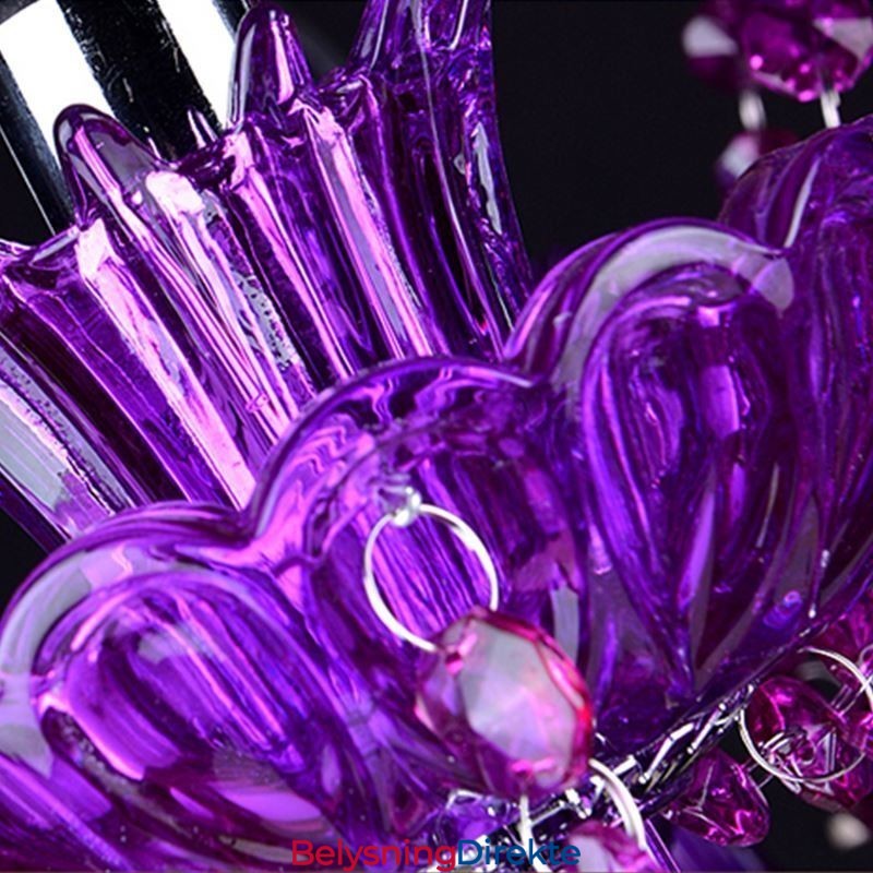 Elegant Lilla Krystall Taklampe Europeisk Lysekrone