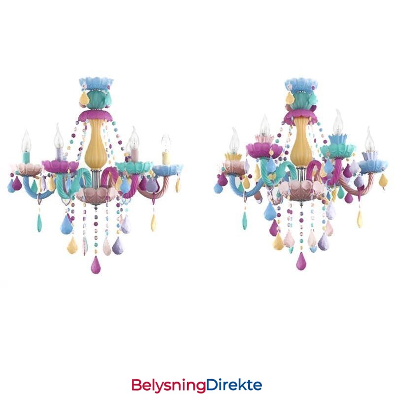 Europeisk Fargerik Krystalllysekrone Macaron Anhengslampe