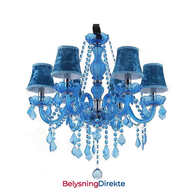 Unik Anhengslampe I Blå Krystall I Europeisk Stil