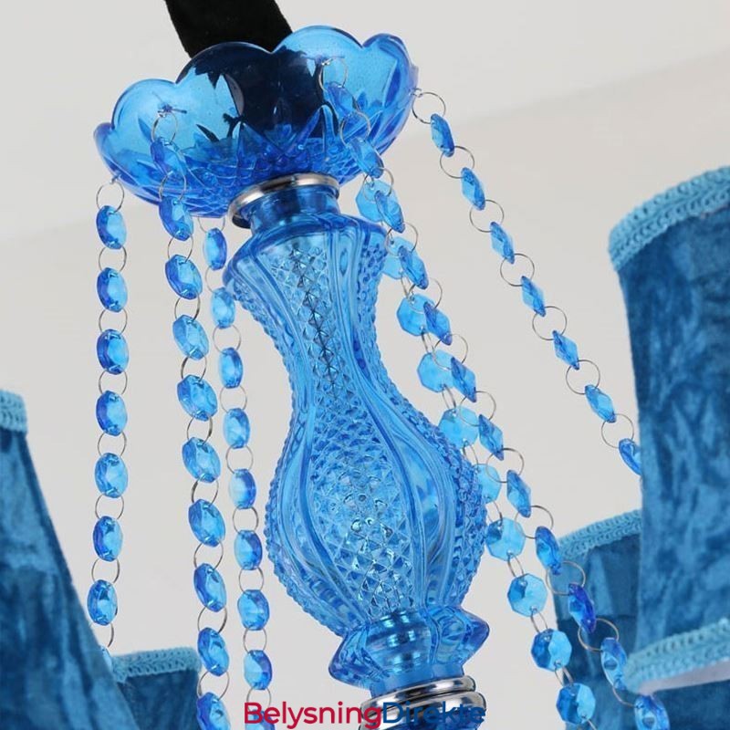 Unik Anhengslampe I Blå Krystall I Europeisk Stil