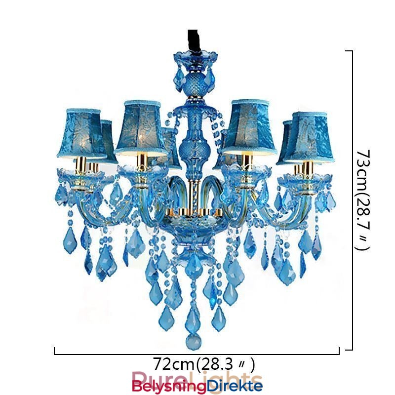 Stor Blå Krystalllysekrone Europeisk Anhengslampe