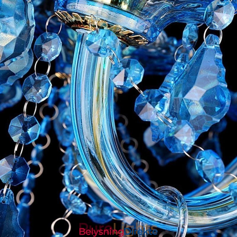 Stor Blå Krystalllysekrone Europeisk Anhengslampe