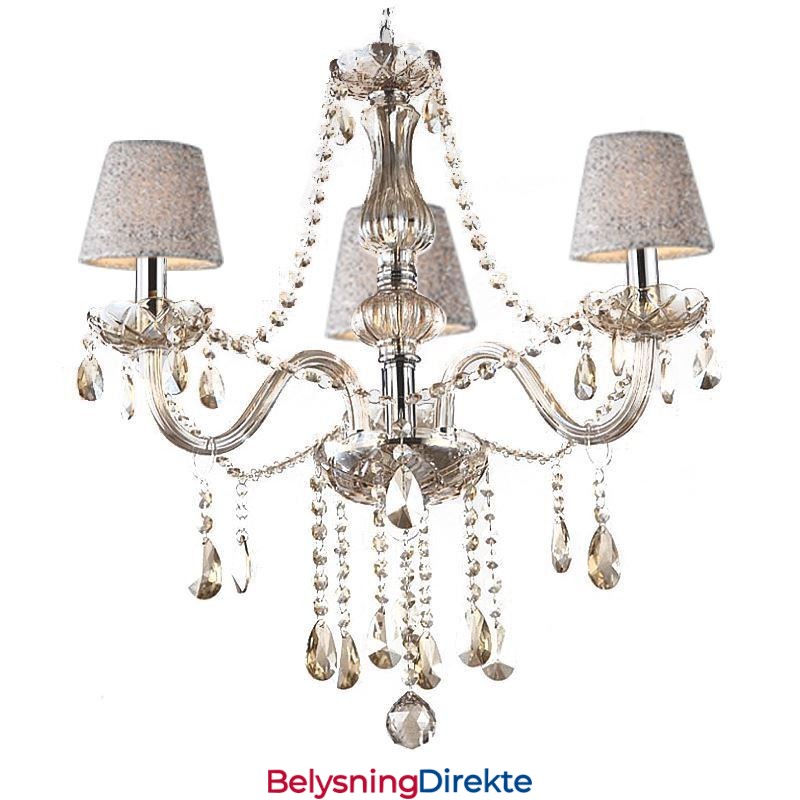 Klassisk Europeisk Krystalllysekrone I Konjakkfarget Anhengslampe